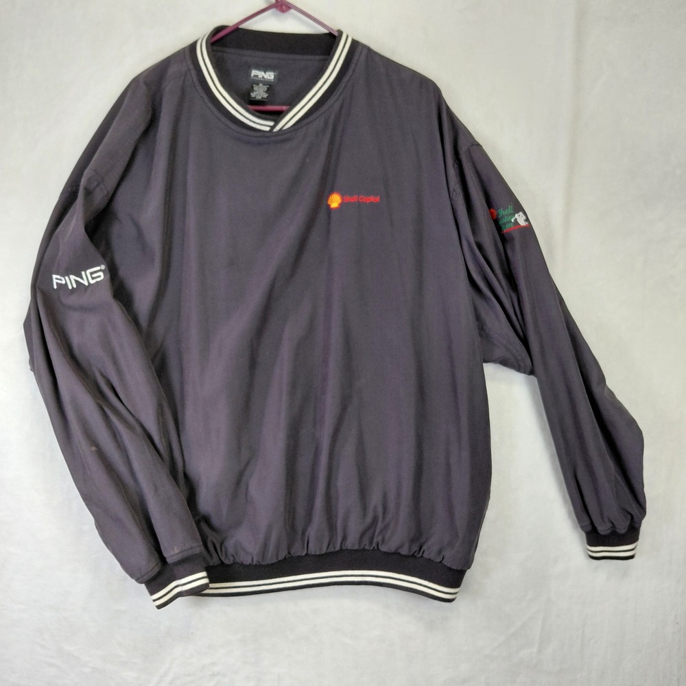 Ping Collection Shell Houston Open Golf Windbreaker Pullover Mens XL Navy